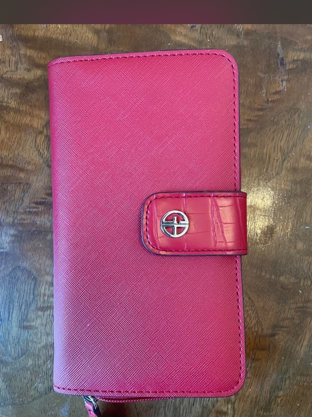 Giani Bernini Hot Pink Saffiano Zip Wallet Phone Case